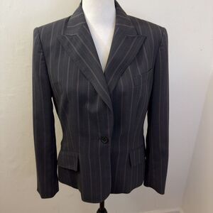 Anne Klein‎ New York Executive Collection Pinstripe One Button Jacket Size 8P